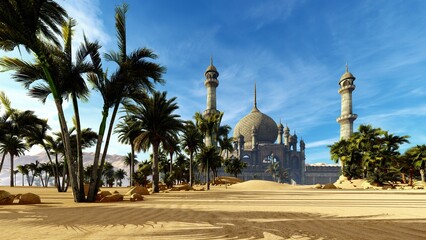 Naklejka premium Temple in the desert