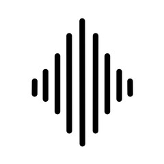 Sound wave icon on white background. Audio wave symbol marked with abstract line.