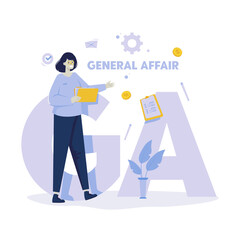 General affair with document filing illustration design