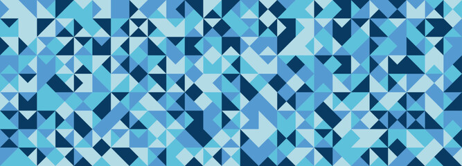 Seamless geometric pattern of blue triangles. Background for greetings, decorations, creative ideas, packaging and textiles