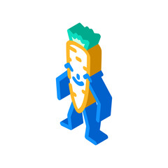 carrot vegetable character isometric icon vector. carrot vegetable character sign. isolated symbol illustration