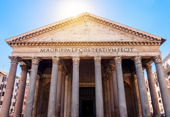 Pantheon building in Rome, Italy