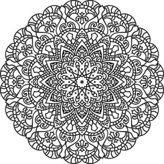 Mandala white background .Adult coloring page