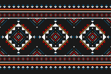 Carpet ethnic tribal pattern art. Geometric ethnic seamless pattern in tribal. Mexican style. Design for background, illustration, rug, fabric, clothing, carpet, textile, batik, embroidery.
