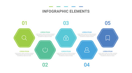 Vector modern polygon shape steps options infographic elements for business with icons template design