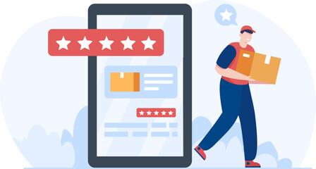 Delivery services review. Vector illustration