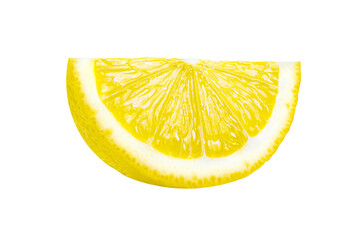 slice of lemon citrus fruit isolated on transparent png