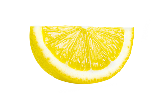 slice of lemon citrus fruit isolated on transparent png