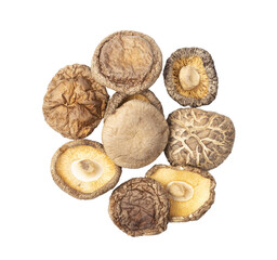 dried shiitake mushrooms on transparent png