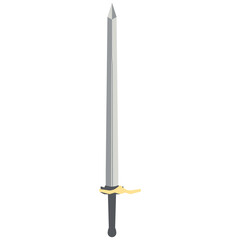 Sword Two Handed Two Side Sharp Swords Samurai Knight Weapon