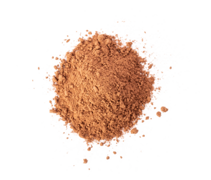 instant cocoa powder isolated on transparent png