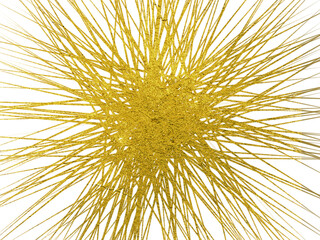 Gold web, golden texture with line art design, isolated object with golden design, transparent backdrop