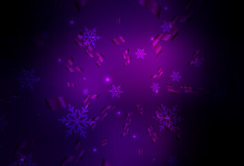 Dark Purple vector backdrop in holiday style.