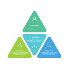 Vector modern triangle shape options infographic elements for business with icons template design