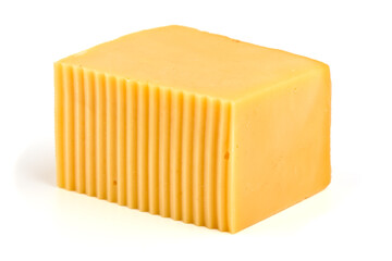 Semi-Hard Edam cheese, isolated on white background.