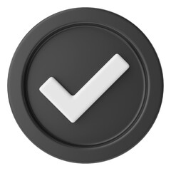 3D check box icon. 3D check list.