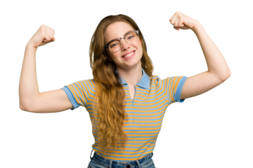 Young caucasian redhead woman isolated cheering carefree and excited. Victory concept.