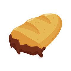 bread illustration design with chocolate topping