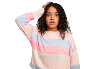 Young Brazilian curly hair cute woman isolated being shocked, she has remembered important meeting.