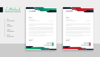 Creative colorful letterhead template design