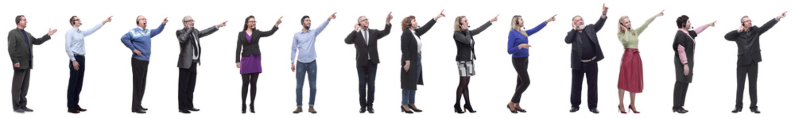 group of business people with microphone isolated