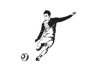 football player figure, free kick style, vector