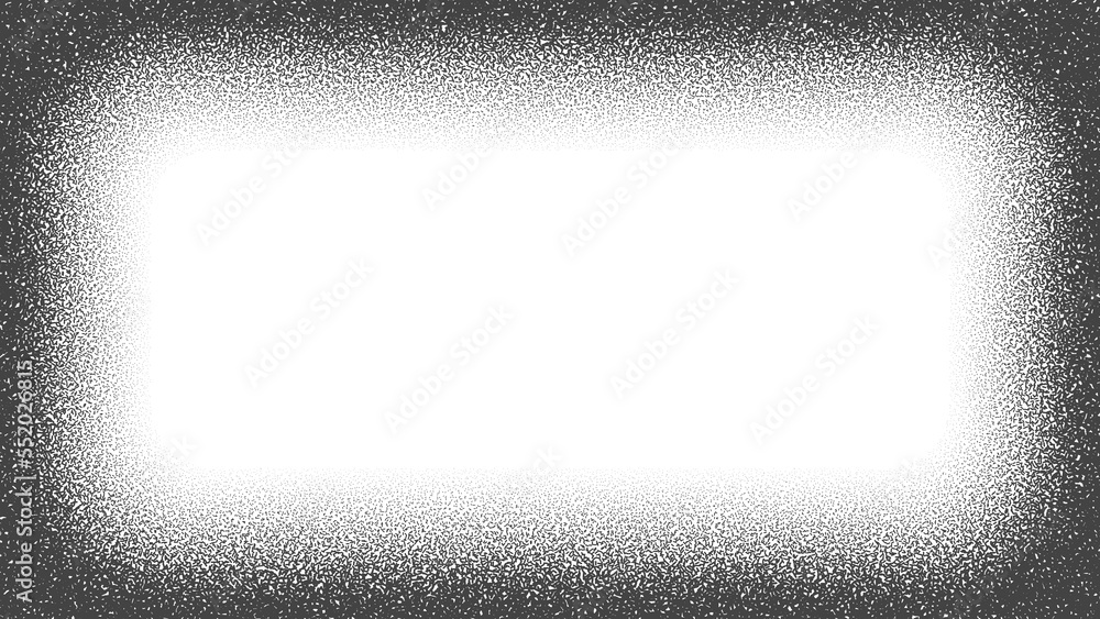 Poster black noise stipple dots halftone isolated png vignette rounded frame grunge texture