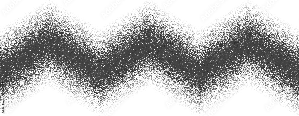 Poster black noise stipple dotted halftone pattern isolated png zigzag bent seamless border