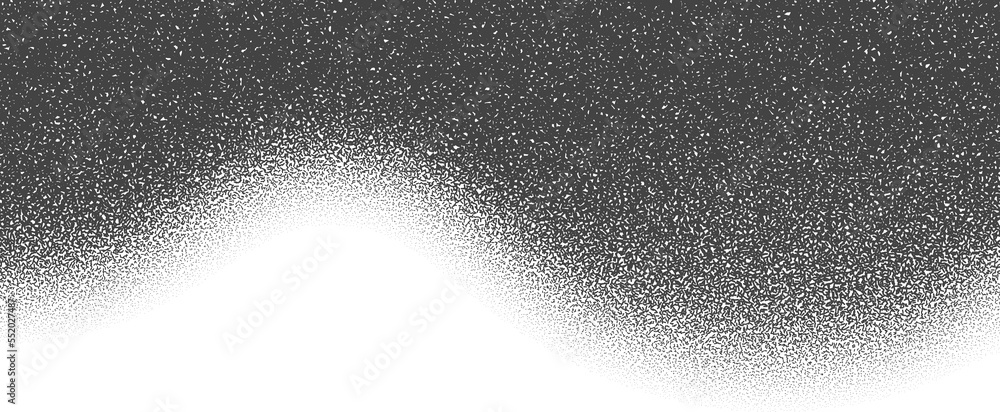 Poster black noise stippled dots halftone pattern isolated png smooth wave grunge border