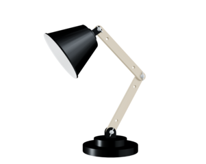 Table and desk lamp isolated on white background 