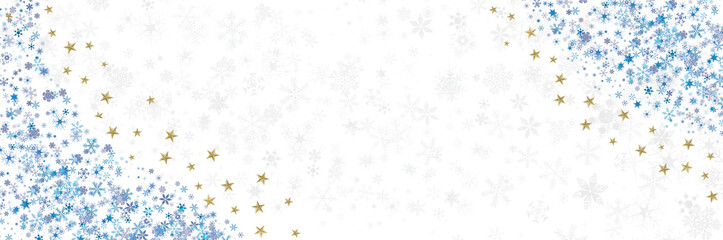 キラキラ星と結晶のクリスマス素材