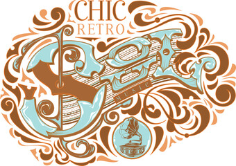 Chic Retro Soul Music Lettering Groovy Engraved Ink Tattoo Logo
