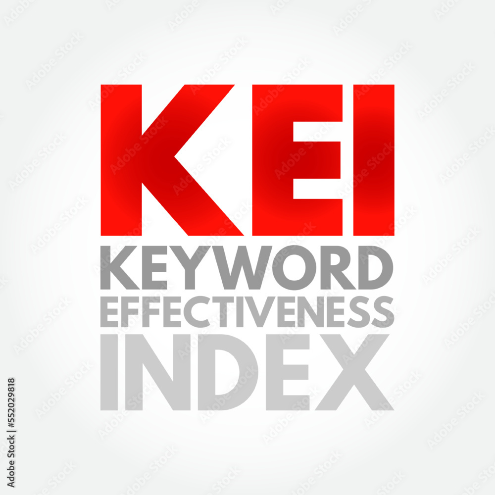 Poster kei keyword effectiveness index - compares the count result with the number of competing web pages t