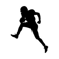 silhouette of american football player running