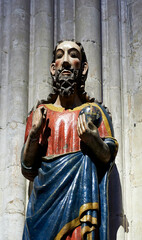 Fototapeta na wymiar polychrome sculpture of Christ the Savior in the cathedral