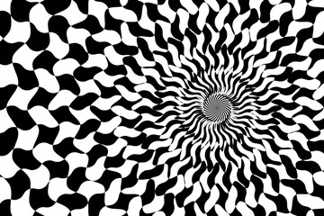 Vector abstract background. Simple illustration with optical illusion, op art.