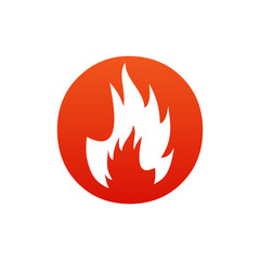 Letter a with fire logo template illustration