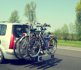 Bicycles on a car