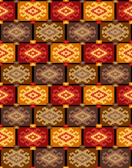Batik Brick Orange - Seamless Repeat Patterns