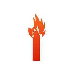 Letter i with fire logo template illustration