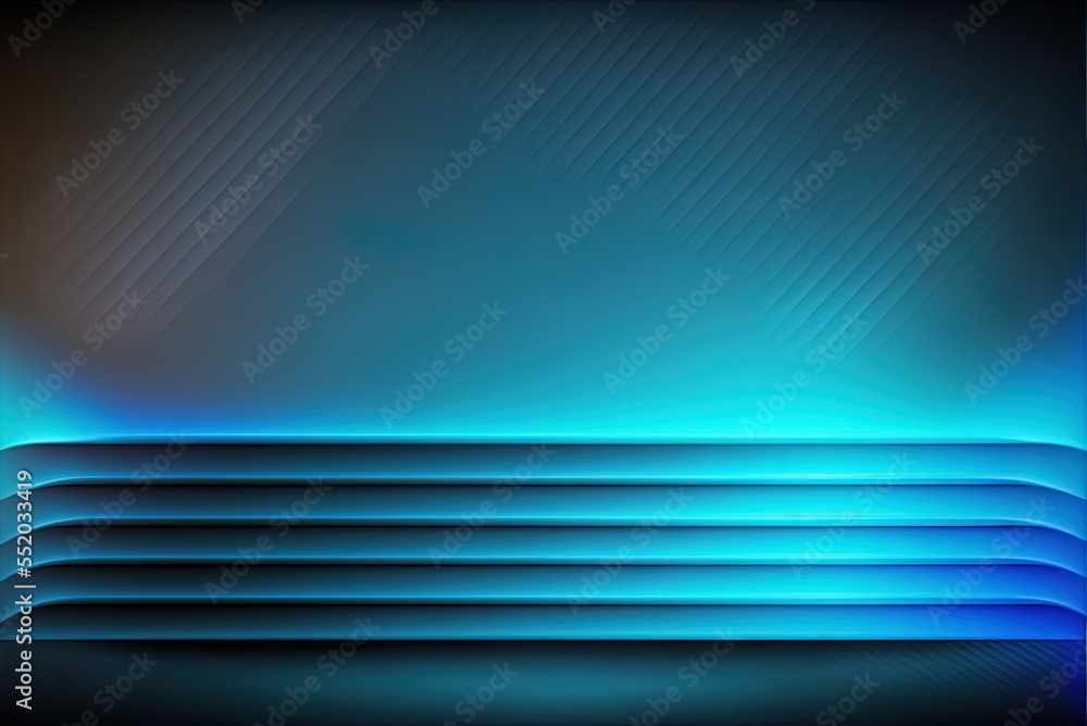 Poster horizontal blue neon hue gradient background with copy space. generative ai