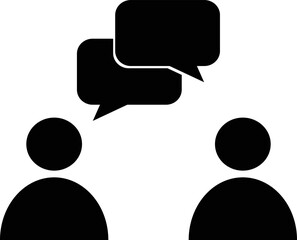 silhouette of a person with a speech bubble