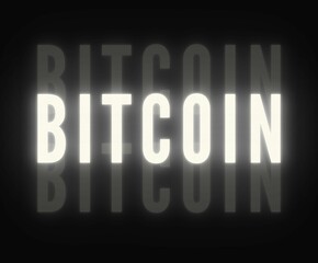 glowing bitcoin text web banner