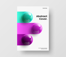 Isolated postcard design vector illustration. Multicolored realistic spheres corporate identity layout.