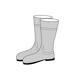 Rubber boots. Gardening, autumn. Vector Illustration for printing, backgrounds, covers and packaging. Image can be used for greeting cards, posters, stickers and textile. Isolated on white background.