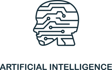 Artificial Intelligence icon. Monochrome simple Business Intelligence icon for templates, web design and infographics
