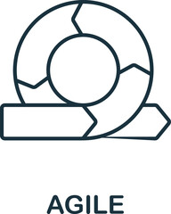 Agile icon. Monochrome simple Business Intelligence icon for templates, web design and infographics - obrazy, fototapety, plakaty