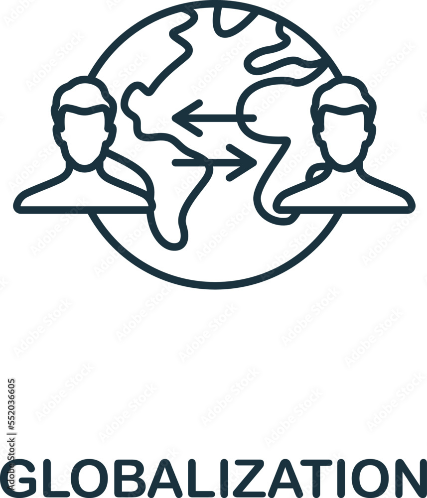 Poster globalization icon. monochrome simple company structure icon for templates, web design and infograph