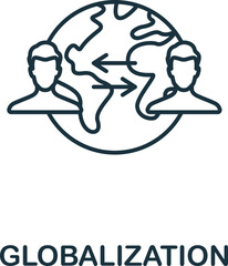 Globalization icon. Monochrome simple Company Structure icon for templates, web design and infographics