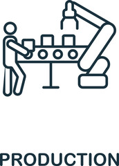 Production icon. Monochrome simple Company Structure icon for templates, web design and infographics